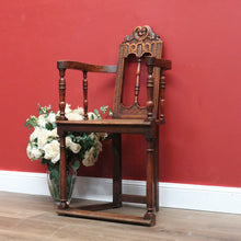 Load image into Gallery viewer, X Sold  Antique French Arm Chair, Gothic Church Chair in Walnut, Religious Library Chair B10849
