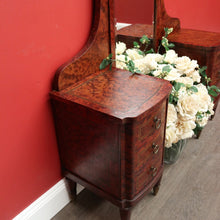 Load image into Gallery viewer, x SOLD Antique French Burr Walnut Dressing Table, Twin Pedestal Mirror Dressing Table. B10436
