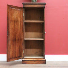 Load image into Gallery viewer, x SOLD Antique English Pedestal Cabinet, Flame Mahogany China Cabinet Hall Cupboard B10743
