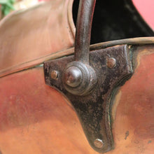 Load image into Gallery viewer, x SOLD Antique French Copper Bucket, Coal Scuttle, Magazine Holder, Kindling Firewood B10552
