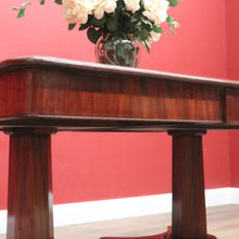 Load image into Gallery viewer, Antique English Mahogany Twin Pedestal Extension Leaf Kitchen or Dining Table. B11275
