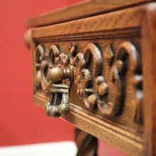 Load image into Gallery viewer, x SOLD Antique French Hall Table, French Oak and Brass Handles Two Drawer Hall Table B11123
