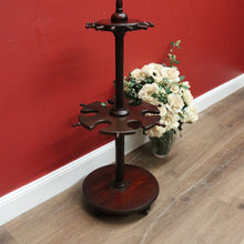 Load image into Gallery viewer, x SOLD Antique Australian Cedar Riding Boot Stand, Swivel Stand Boot Holder with Hooks  B11004
