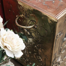 Load image into Gallery viewer, x SOLD Antique European Brass Storage Box with Handles, Blanket Box, Toy Box, Scuttle B11152

