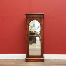 Load image into Gallery viewer, x SOLD Antique English Pedestal Cabinet, Flame Mahogany China Cabinet Hall Cupboard B10743
