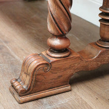 Load image into Gallery viewer, x SOLD Antique French Hall Table, French Oak and Brass Handles Two Drawer Hall Table B11123
