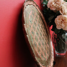 Load image into Gallery viewer, x SOLD Vintage Italian Serving Tray Dish in Pale Rose, Green and Gold. B10130
