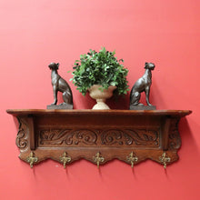 Load image into Gallery viewer, Vintage French Oak Coat Rack, 5 Hook Coat Rack, Hat Scarf Holder B10495
