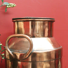 Load image into Gallery viewer, x SOLD Vintage Copper Milk Can and Lid, Umbrella Holder, Stamped WBG 420. Door Stop B10757

