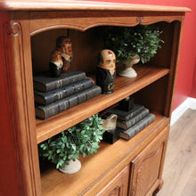 Load image into Gallery viewer, x SOLD Vintage French Bookcase, Oak Two Door Open Bookcase Cabinet Hall China Cupboard B10818

