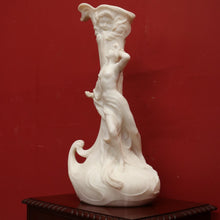 Load image into Gallery viewer, x SOLD Antique Alabaster Statue Maiden, Greek God and Calla Lilies. Art Nouveau c1925. B11288
