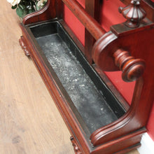 Load image into Gallery viewer, x SOLD Antique English Mahogany Coat Rack or Hall Tree, Umbrella Stand with Tin Liner. B11147
