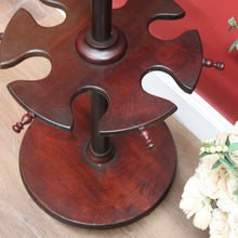 Load image into Gallery viewer, x SOLD Antique Australian Cedar Riding Boot Stand, Swivel Stand Boot Holder with Hooks  B11004
