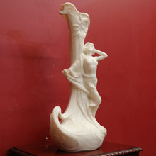 Load image into Gallery viewer, x SOLD Antique Alabaster Statue Maiden, Greek God and Calla Lilies. Art Nouveau c1925. B11288
