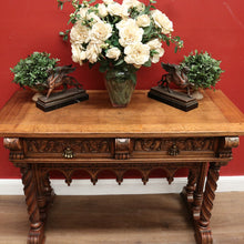 Load image into Gallery viewer, x SOLD Antique French Hall Table, French Oak and Brass Handles Two Drawer Hall Table B11123

