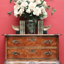 Load image into Gallery viewer, x SOLD Antique French Chest of Drawers Burr Walnut 2 Drawer Hall Foyer Cabinet Cupboard B10465
