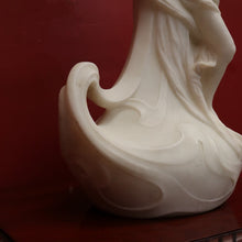 Load image into Gallery viewer, x SOLD Antique Alabaster Statue Maiden, Greek God and Calla Lilies. Art Nouveau c1925. B11288
