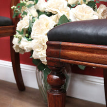 Load image into Gallery viewer, x SOLD Pair of Antique English Hall Chairs, Library or Bedroom Chairs, Mahogany Leather B11120
