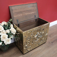 Load image into Gallery viewer, x SOLD Antique European Brass Storage Box with Handles, Blanket Box, Toy Box, Scuttle B11152
