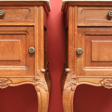 Load image into Gallery viewer, x SOLD Antique Bedside Tables, Antique French Lamp Tables, Pair of Hall Cupboards B10875
