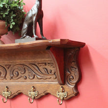 Load image into Gallery viewer, x SOLD Vintage French Oak Coat Rack, 5 Hook Coat Rack, Hat Scarf Holder B10495
