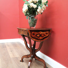 Load image into Gallery viewer, X SOLD Antique French Side Table, Lamp Table, Walnut and Brass Drop Side Sewing Table B10646

