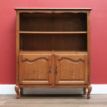 Load image into Gallery viewer, x SOLD Vintage French Bookcase, Oak Two Door Open Bookcase Cabinet Hall China Cupboard B10818

