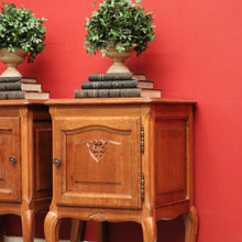 Load image into Gallery viewer, x SOLD Pair of Vintage French Oak Bedside Tables, Lamp Tables, Side or Hall Cabinets B10298
