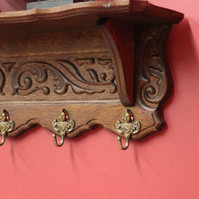Load image into Gallery viewer, x SOLD Vintage French Oak Coat Rack, 5 Hook Coat Rack, Hat Scarf Holder B10495

