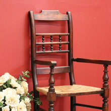 Load image into Gallery viewer, x SOLD Antique French Oak and Rush Seat Armchair, Hall Chair, Verandah Chair B10681
