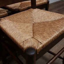 Load image into Gallery viewer, x SOLD Set of Six Antique French Dining Chairs, or Ladder Back Kitchen Chairs Cane Seat. B10938
