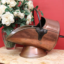 Load image into Gallery viewer, x SOLD Antique French Copper Bucket, Coal Scuttle, Magazine Holder, Kindling Firewood B10552
