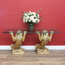Load image into Gallery viewer, x SOLD Vintage Italian Gilt Lion Pedestal Hall Table, Console Table, Sofa or Side Table B10993
