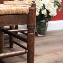 Load image into Gallery viewer, x SOLD Set of Six Antique French Dining Chairs, or Ladder Back Kitchen Chairs Cane Seat. B10938
