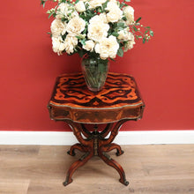 Load image into Gallery viewer, X SOLD Antique French Side Table, Lamp Table, Walnut and Brass Drop Side Sewing Table B10646
