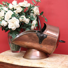 Load image into Gallery viewer, x SOLD Antique French Copper Bucket, Coal Scuttle, Magazine Holder, Kindling Firewood B10552
