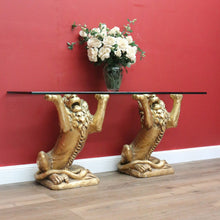 Load image into Gallery viewer, x SOLD Vintage Italian Gilt Lion Pedestal Hall Table, Console Table, Sofa or Side Table B10993

