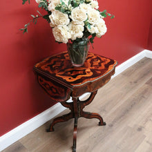 Load image into Gallery viewer, X SOLD Antique French Side Table, Lamp Table, Walnut and Brass Drop Side Sewing Table B10646
