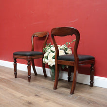Load image into Gallery viewer, x SOLD Pair of Antique English Hall Chairs, Library or Bedroom Chairs, Mahogany Leather B11120
