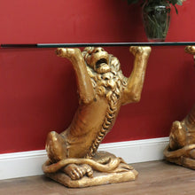Load image into Gallery viewer, x SOLD Vintage Italian Gilt Lion Pedestal Hall Table, Console Table, Sofa or Side Table B10993

