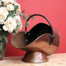 Load image into Gallery viewer, x SOLD Antique French Copper Bucket, Coal Scuttle, Magazine Holder, Kindling Firewood B10552
