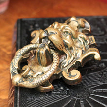 Load image into Gallery viewer, x SOLD Antique French Brass Door Knocker, Antique Brass Lion&#39;s Head, Dragon Ring Handle B10767
