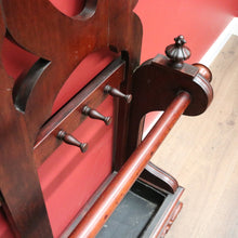 Load image into Gallery viewer, x SOLD Antique English Mahogany Coat Rack or Hall Tree, Umbrella Stand with Tin Liner. B11147
