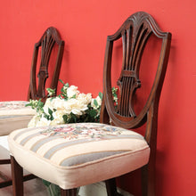 Load image into Gallery viewer, x SOLD Pair of Antique English Hepplewhite Bed Room Chairs Tapestry Seat Hall Chairs. B9659
