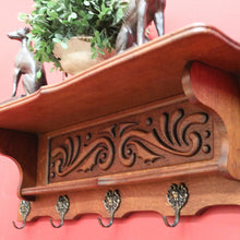Load image into Gallery viewer, x SOLD Coat Rack, Vintage French Wall Hanging Coat Scarf, Hat Umbrella Rack Brass Hooks B10494
