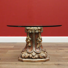 Load image into Gallery viewer, x SOLD Italian Florentine-style Coffee Table, Gilt Timber Pedestal Base with a Glass Top B10104
