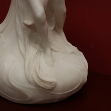 Load image into Gallery viewer, x SOLD Antique Alabaster Statue Maiden, Greek God and Calla Lilies. Art Nouveau c1925. B11288
