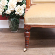 Load image into Gallery viewer, x SOLD Antique English Grandfather Chair, Antique English Walnut and Fabric Armchair B10791
