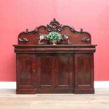 Load image into Gallery viewer, Antique English Mahogany Sideboard, Inverted Breakfront Sideboard Buffet Cabinet B10734
