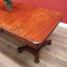 Load image into Gallery viewer, Antique English Mahogany Twin Pedestal Extension Leaf Kitchen or Dining Table. B11275
